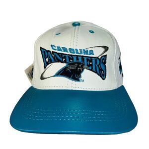 Vintage ProElite Carolina Panthers 90's Leather Snapback Hat OS‎